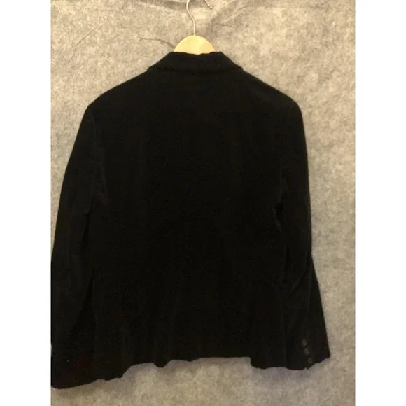 Prestige of Boston Blazer Womens 14 Black Velvet Single Button Lined Jacket - Picture 3 of 6